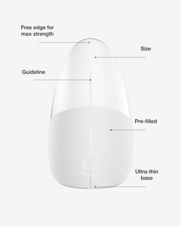Gel Tips Almond Short – free edge, size, guideline, pre-filled, ultra-thin base