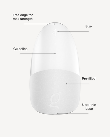 Gel Tips Round Short – free edge, size, guideline, pre-filled, ultra-thin base